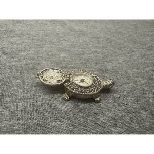 Lee Sands Turtle Rhinestone Pendant Clock